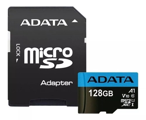 Tarjeta de memoria Adata AUSDX128GUICL10A1-RA1 Premier con adaptador SD 128GB.