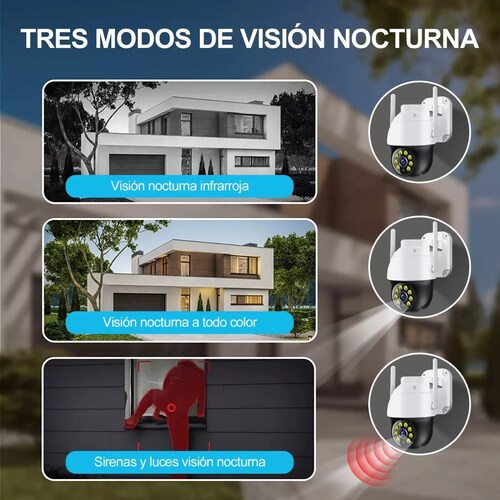 Cámaras De Seguridad Exterior 2k Wifi Vigilancia 3mp Alarma