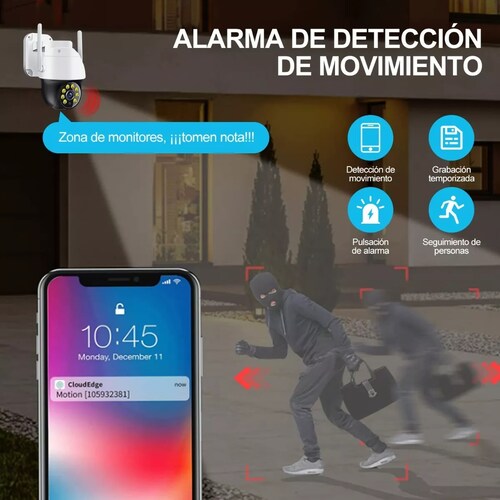 Cámaras De Seguridad Exterior 2k Wifi Vigilancia 3mp Alarma
