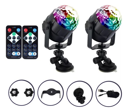 Luces Fiesta Activadas Sonidocontrol Remoto Iluminación 2pcs.