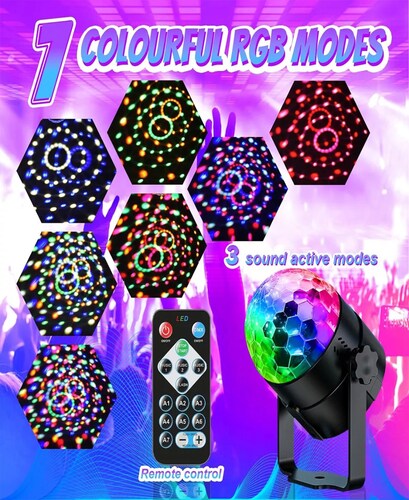 Luces Fiesta Activadas Sonidocontrol Remoto Iluminación 2pcs.