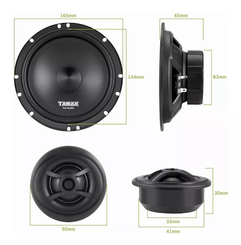Set De Medios 6.5 Pulgada Bocinas Componente Para Auto/carro.