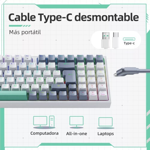 Teclado Mecánico K500 Gamer Alambrico Español Hot Swap Rgb.