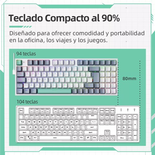 Teclado Mecánico K500 Gamer Alambrico Español Hot Swap Rgb.