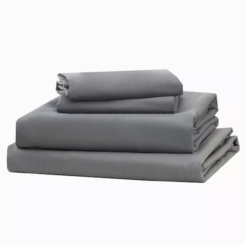 Juego De Sábanas King Size Ultra Suave 4piezas 2500 Hilos Diseño de la tela Gris claro.