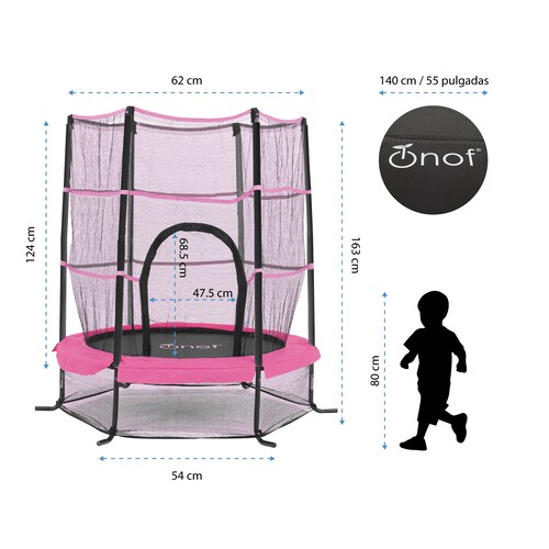 Trampolin 1.4 Mts Onof JMP-55 Brincolin Infantil Individual Con Red Tumbling