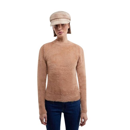 Sweater color café de mujer cerrado, marca Sao Paulo, mod. 1096066