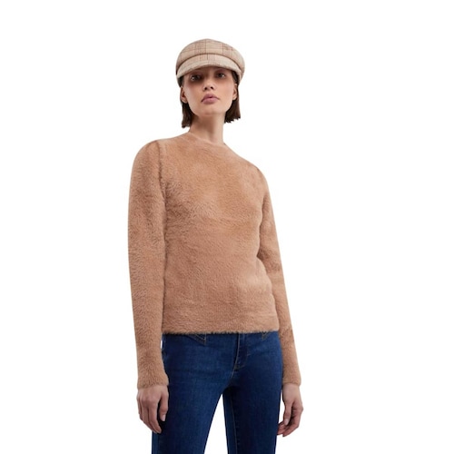 Sweater color café de mujer cerrado, marca Sao Paulo, mod. 1096066