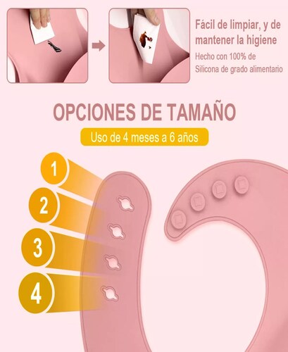 Juego De Alimentación De Silicona Antideslizante Para Bebés Color Rosa