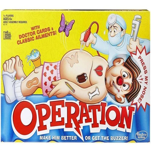 Juego De Mesa Hasbro Operando Clásico 6+ Años 1+ Jugadores.