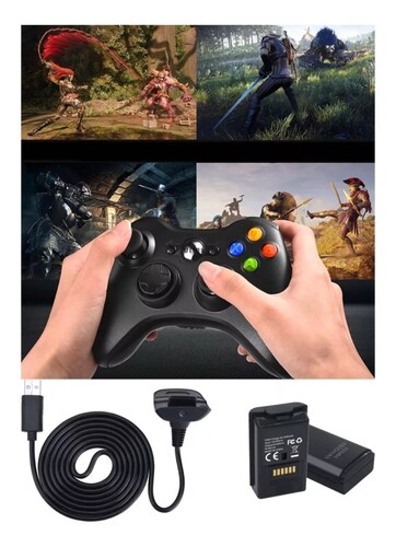 Kit Bateria Cargador Cable Carga Y Juega 4800mha Xbox 360.