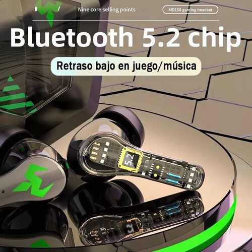 Auriculares Bluetooth Para Juegos Inalámbricos Con Luces Led