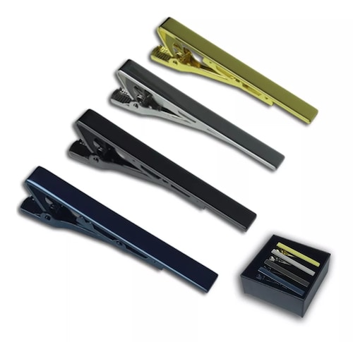 Juego Pisa Corbatas Diseño Elegante Clip Boda Trabajo 4 Pzas.