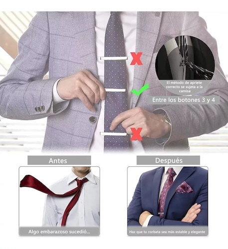 Juego Pisa Corbatas Diseño Elegante Clip Boda Trabajo 4 Pzas.