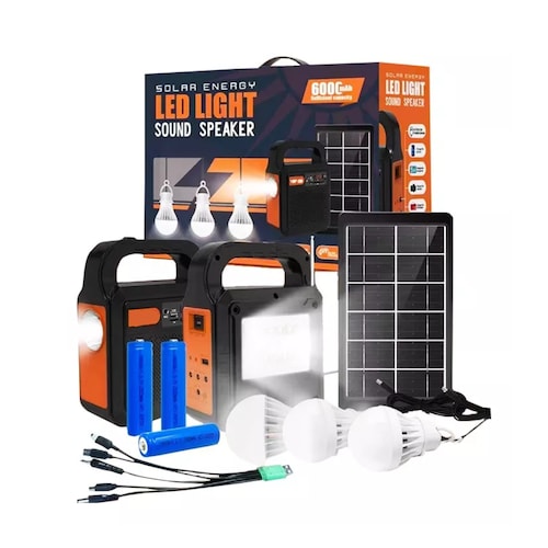 Lámpara Solar Iluminación Radio Fm Bluetooth Banco Energía