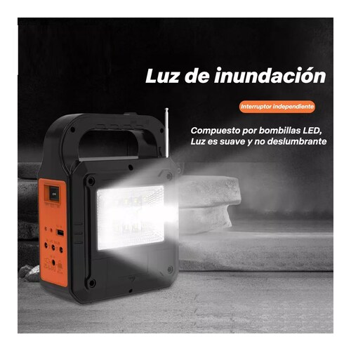 Lámpara Solar Iluminación Radio Fm Bluetooth Banco Energía