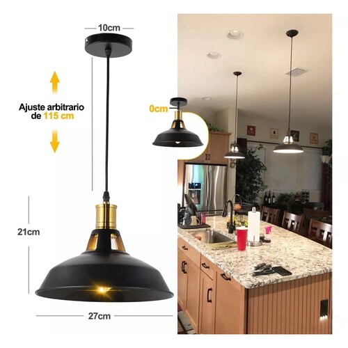 Set Lamparas De Techo Colgantes Vintage 3piezas Luz Colgante Led