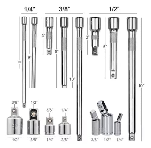 15pzs Llave De Herramientas Mecánicas 8 Barras De Extensión.