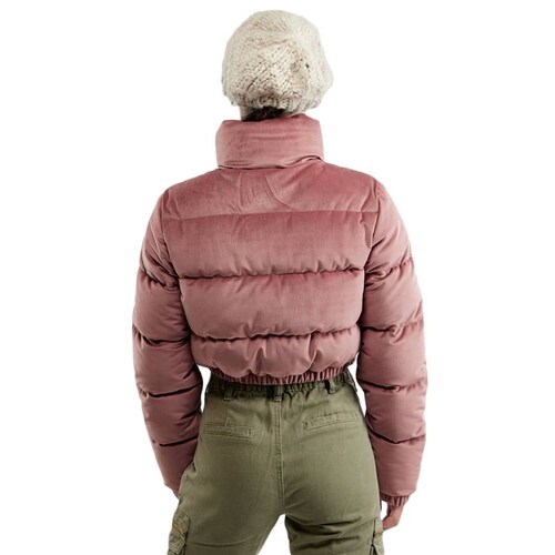 Chamarra crop acolchada rosa de cuello alto, marca Holly Land, mod. 1094842
