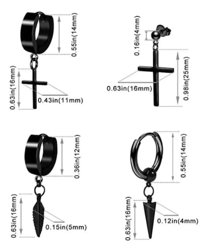 12 Pares Aretes Con Piercing Pendientes Aretes Hombre Mujer.
