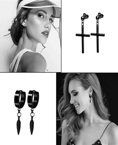 12 Pares Aretes Con Piercing Pendientes Aretes Hombre Mujer.
