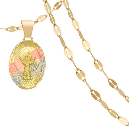 Medalla Divino Niño con Cadena Oro 10 kilates Ideal Para Primera Comunión/Bautizo. Oro Fino Joyería..