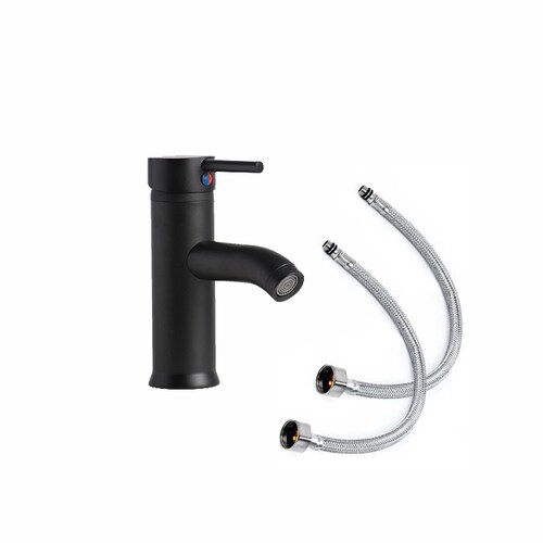 MONOMANDO BAJO PARA LAVABO TUBULAR NEGRO