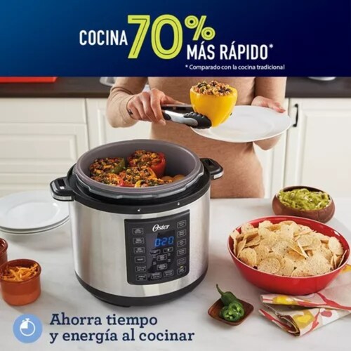 Multi-olla Rápida Oster® 5,7 Litros Y 12 Funciones Ckstpcec6 Color Gris Frecuencia 50.