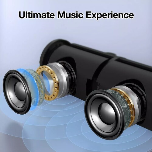 Bocina Bluetooth Portátil HD AUX/Micro SD/TF/USB, Negro