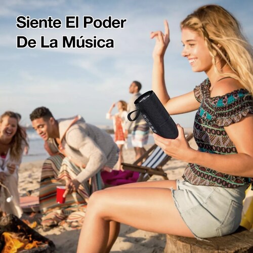 Bocina Bluetooth Portátil HD AUX/Micro SD/TF/USB, Negro