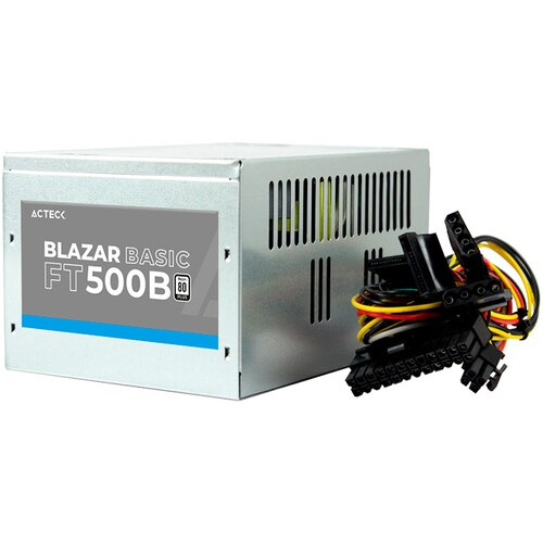 Fuente de Poder PC 500W ACTECK BLAZAR BASIC FT500B ATX Plata AC-938150 
