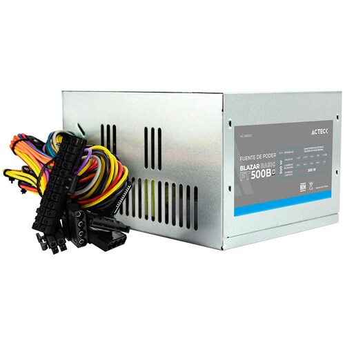Fuente de Poder PC 500W ACTECK BLAZAR BASIC FT500B ATX Plata AC-938150 