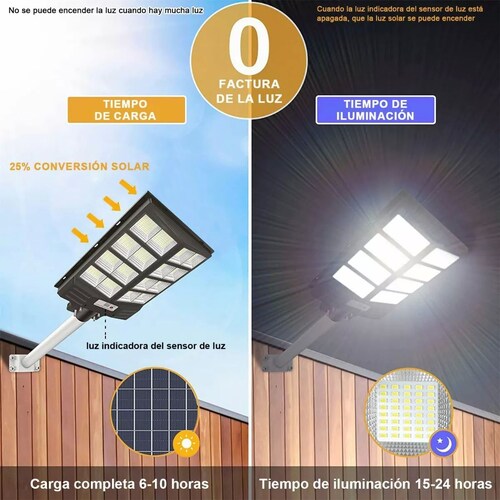 640 Led Lámpara Solar Suburbana Alumbrado Publico 800w.