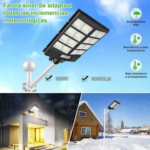 640 Led Lámpara Solar Suburbana Alumbrado Publico 800w.