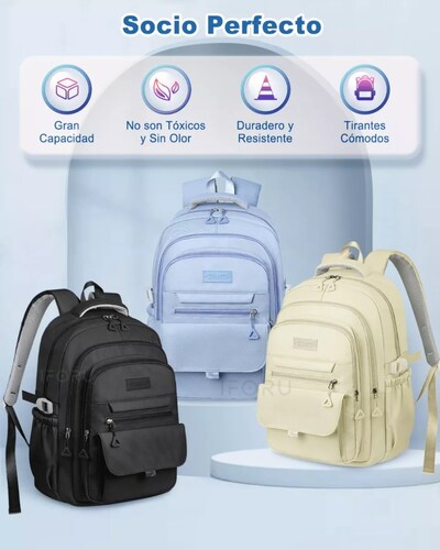 Mochila Escolar Viaje Bolsa Mochilas Para Laptop 16 In 3 Capas Iforu 40 L.