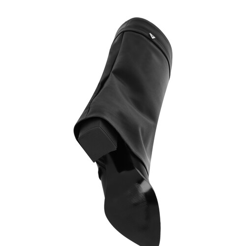 Bota Puntal De Tacón Larga Maxi Francia Para Mujer Piel Sintética Negro.