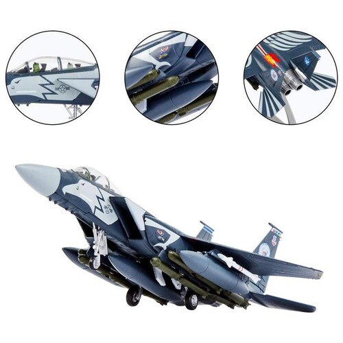 Caza Moderno McDonnell Douglas F-15 MXFSG-001-24 F-15E Strike Eagle 1100 19,5x13,3x5,5cm MetalPlástico Base Plástico AzulBlanco, F-15E Strike Eagle