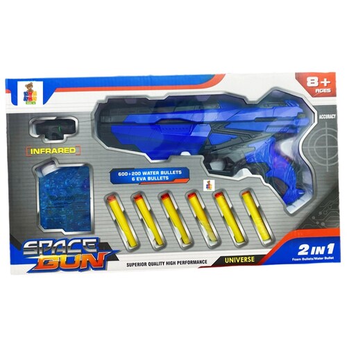 Pistola de Juguete Lanza Dardo y Hidrogel Con Laser Space Gun