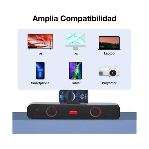 Barra De Sonido Para Pc Tv Bocinas Inalámbrica Bluetooth Rgb