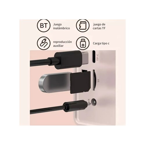 Bocina Bluetooth Retro Radio Recargable Bocinas Portátil Rosa