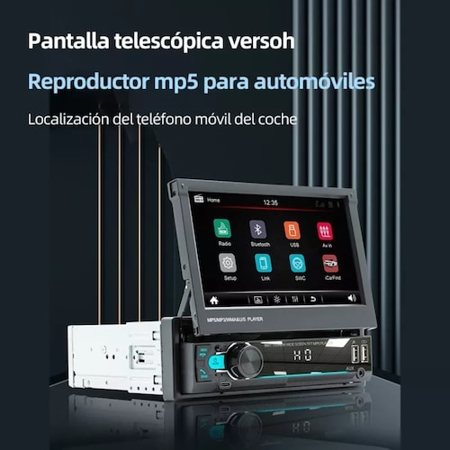 Autoestéreo Mirror Link 1din Retráctil Hd Estéreo De 7 Pulga