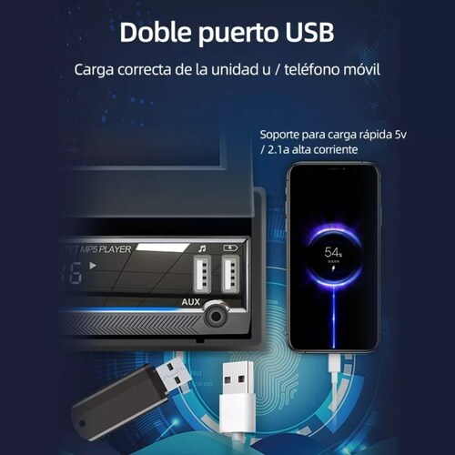 Autoestéreo Mirror Link 1din Retráctil Hd Estéreo De 7 Pulga