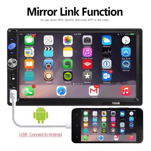 Estéreo Mirrorlink Pantalla Táctil 7 Pulgadas Hd Bluetooth.