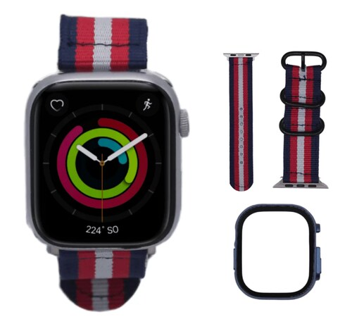 Correa Tricolor Blanco 49Mm Apple Watch Extensible