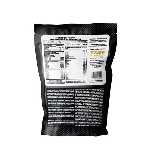 Whey protein F&NT proteína de suero de leche sabor Fresa 500gr bolsa
