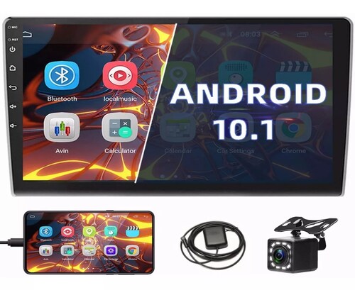 10 PuLG Auto Estereo Pantalla 2 Din Android 10 Gps + Camara.