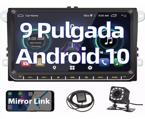 9 PuLG Auto Estéreo Pantalla Android Gps Wifi Camara Para Vw