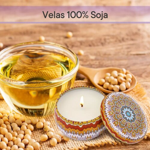 Vela De Aromaterapia Velas Aromaticas Cera Soja Navideñas8ps.