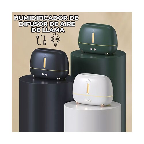 Humidificador Difusor con Llama para Aceites Esenciales + 6 Aceites Esenciales - Color al Azar