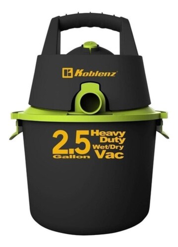 Aspiradora Wd-2.5k Seco Mojado 9.5 Litros, 120 V, Color Negro/Verde